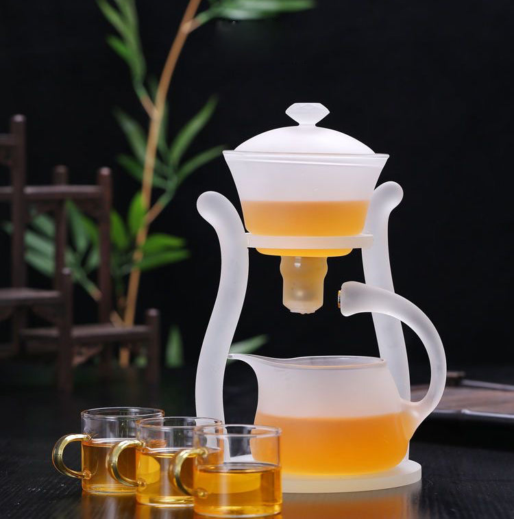 RORA Lazy Kungfu Drip Frosted Glass Teapot Set