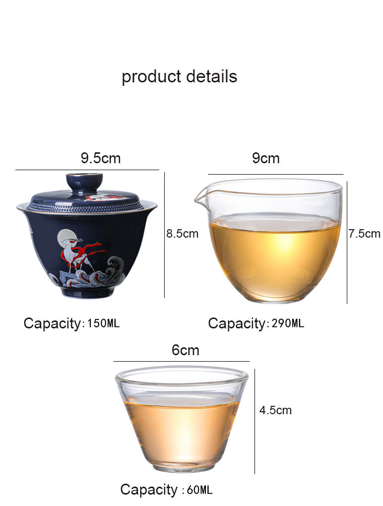 RORA Travel Chinese Kung Fu Ceramic Teapot set (Tea Sets 5)