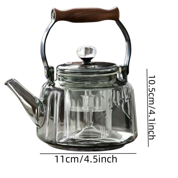 Walnut electric pottery stove household small tea maker glass kettle steaming teapot kung fu tea set