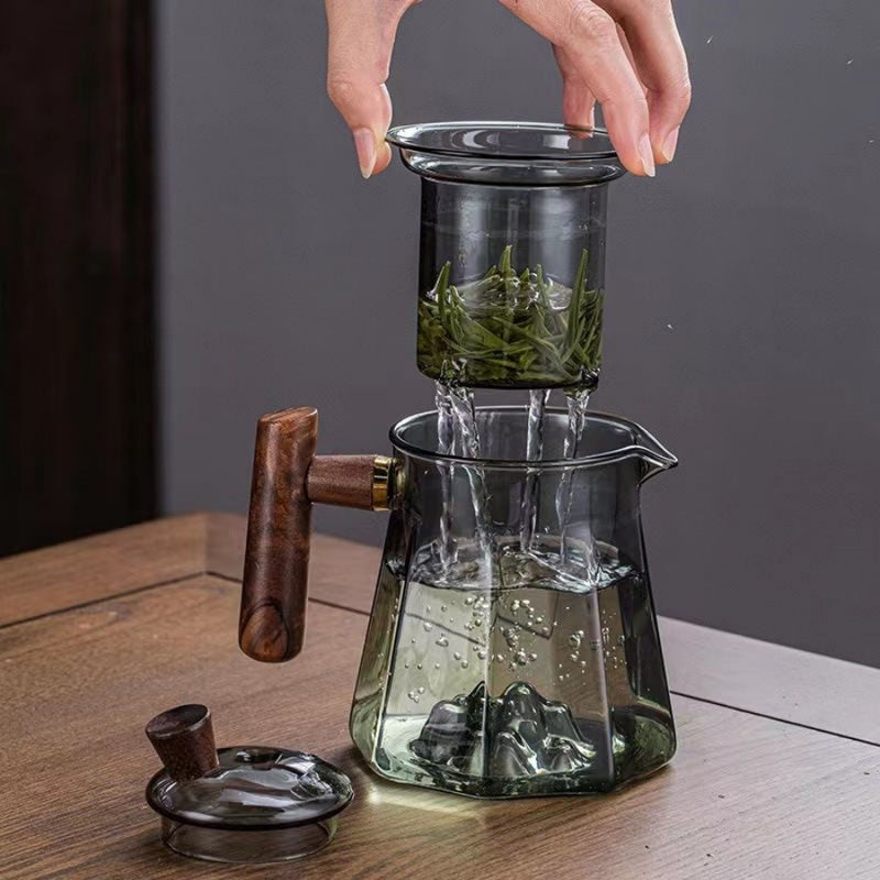 Thickened Pyrex teapot Smoky grey teapot Electric clay oven home cooking teapot tea separation tea tea kettle