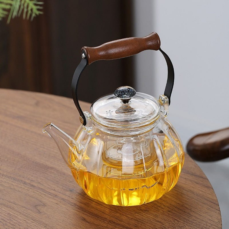 Walnut electric pottery stove household small tea maker glass kettle steaming teapot kung fu tea set