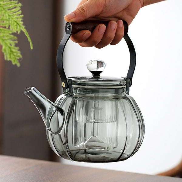 Walnut electric pottery stove household small tea maker glass kettle steaming teapot kung fu tea set