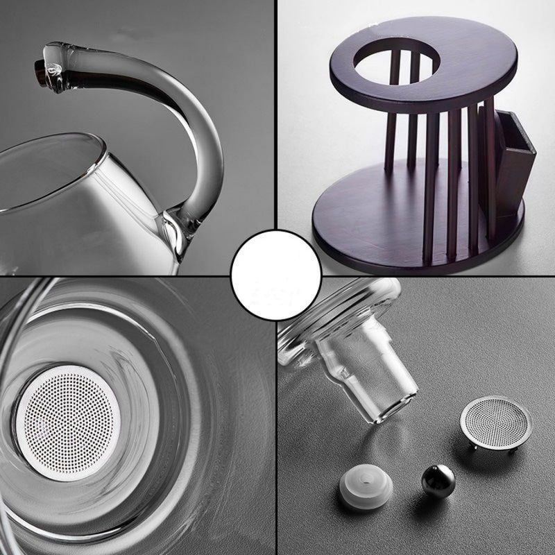 Semi-automatic transparent glass lazy tea set home high borosilicate glass tea maker high appearance level kung fu tea set
