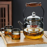 Walnut electric pottery stove household small tea maker glass kettle steaming teapot kung fu tea set