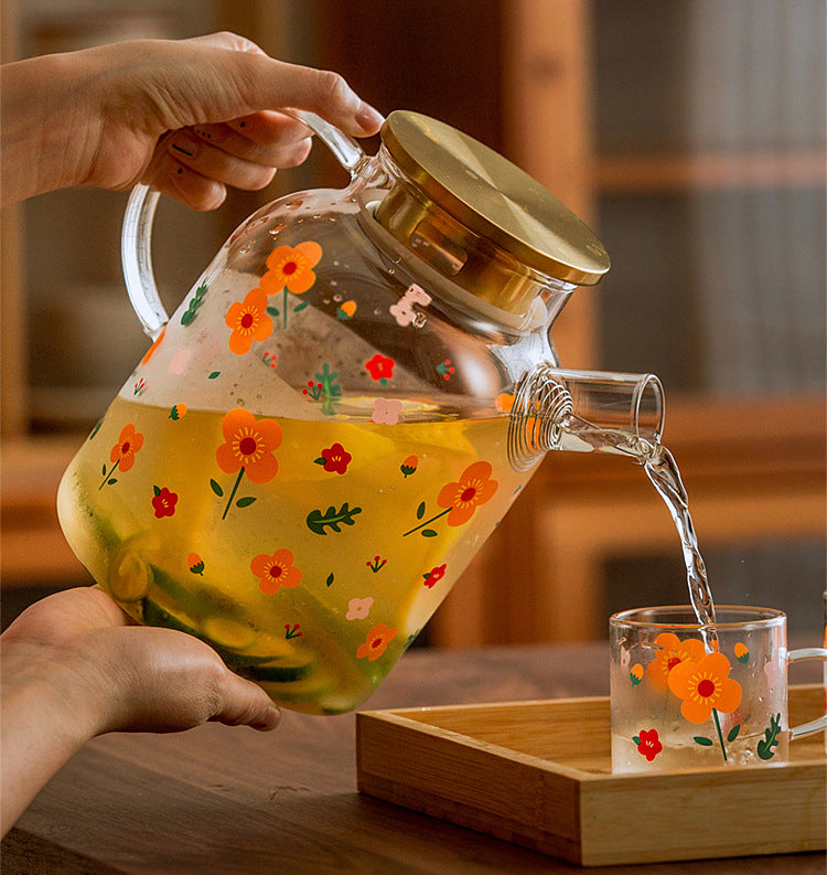 Sunflower Glass Cold Kettle Set