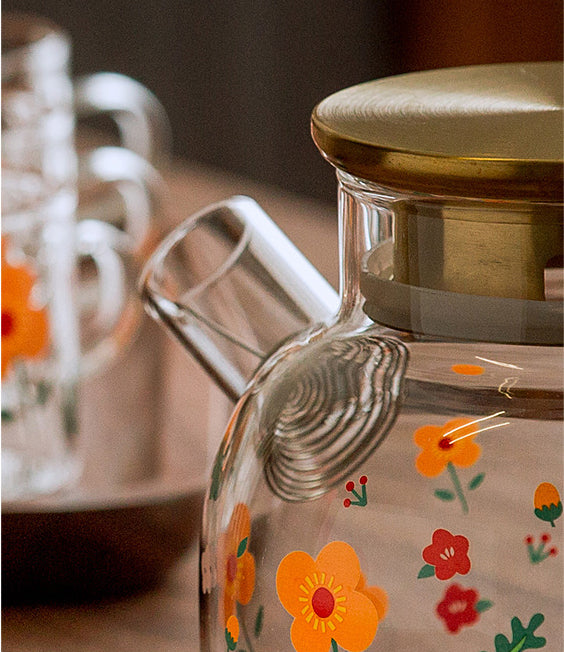 Sunflower Glass Cold Kettle Set