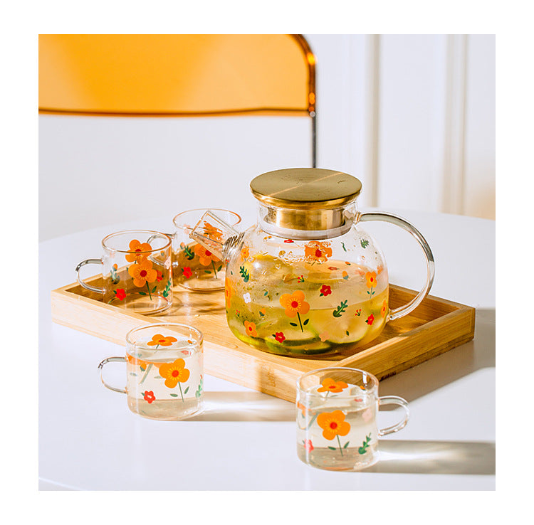 Sunflower Glass Cold Kettle Set