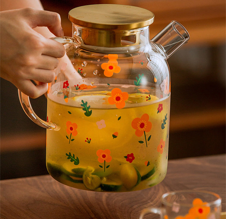 Sunflower Glass Cold Kettle Set