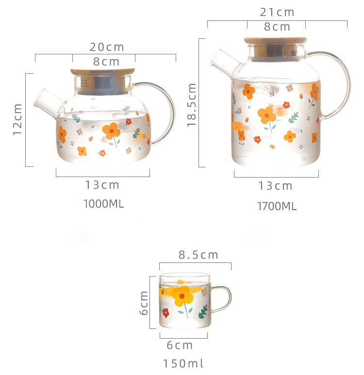 Sunflower Glass Cold Kettle Set