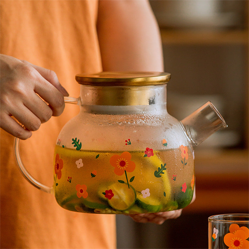 Sunflower Glass Cold Kettle Set