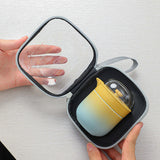 Yellow and blue gradient ceramic travel tea set