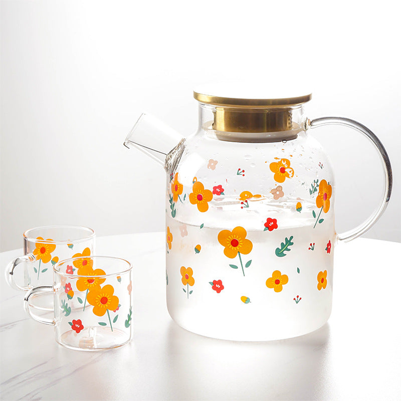 Sunflower Glass Cold Kettle Set