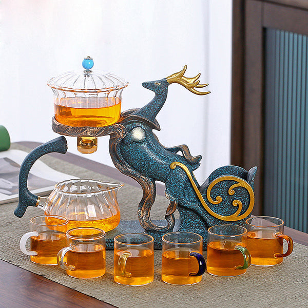 RORA FLYING DEER MAGNETIC LAZY KUNGFU TEAPOT SET