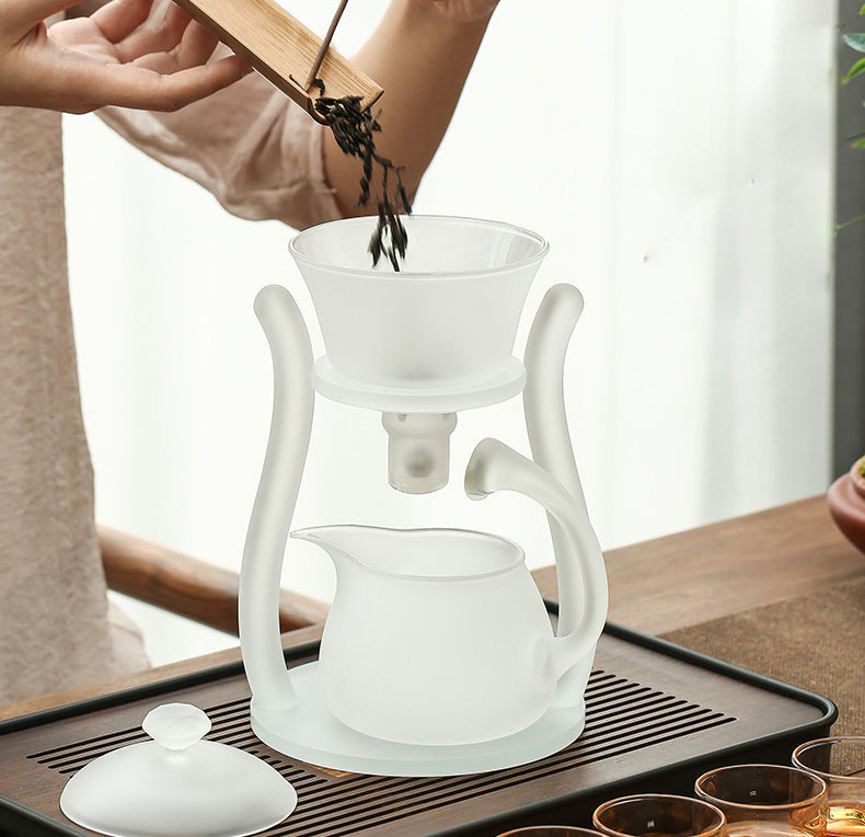 RORA Lazy Kungfu Drip Frosted Glass Teapot Set