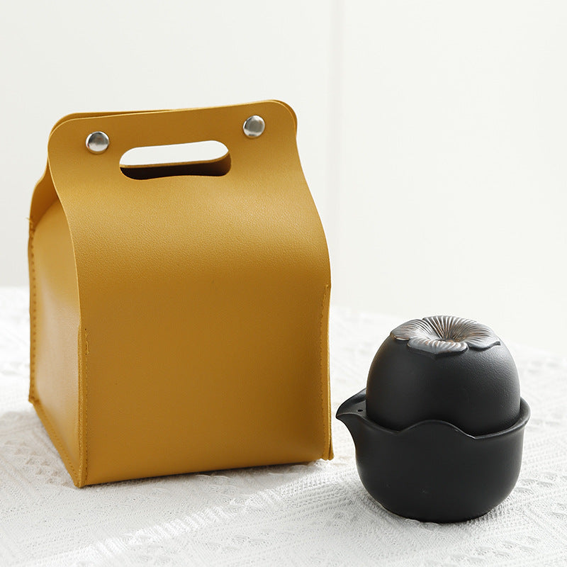 Persimmon Ceramic Teapots Gaiwan Set with Teacup