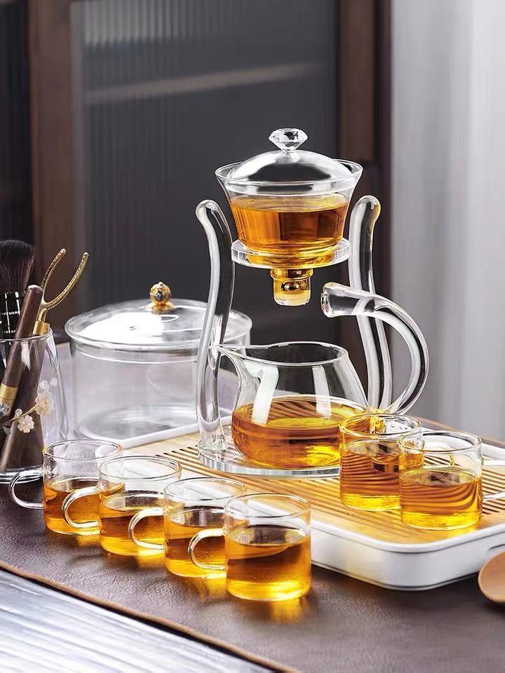 RORA Glass Automatic Lazy Tea Set Magnetic Kungfu Teapot