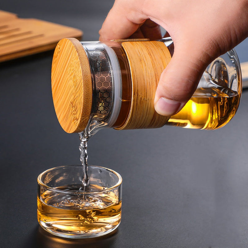 RORA Glass Travel Tea Pot Set