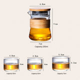 RORA Glass Travel Tea Pot Set