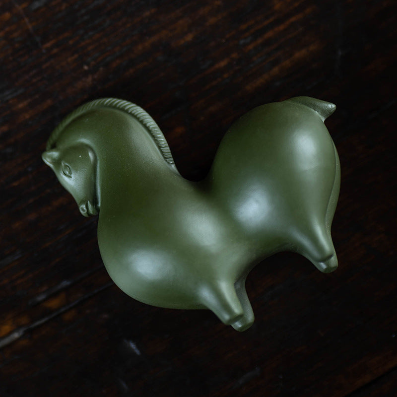 RORA Handcrafted Purple Clay Zisha Cut Horse Tea Pet