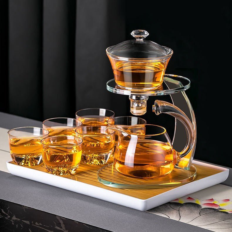 RORA Glass Tea Set Magnetic  Crystal Glass Teapot Suit